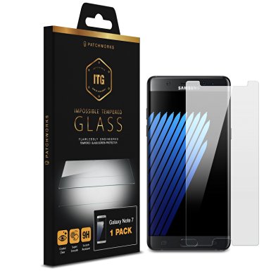 Patchworks® ITG for Samsung Galaxy Note 7 - Glass is product of Japan, Designed in California, Impossible Tempered Glass Screen Protector