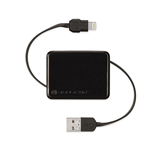 SCOSCHE Retractable Lightning Cable BK - Retail Packaging - Black