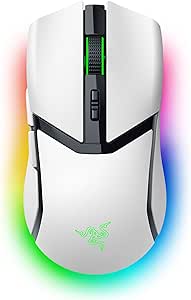 Razer Cobra Pro Wireless Gaming Mouse: 10 Customizable Controls - Chroma RGB Lighting - 30K Optical Sensor - Gen-3 Optical Switches - 2.4GHz, Bluetooth & USB Type C - Up to 170 Hr Battery - White