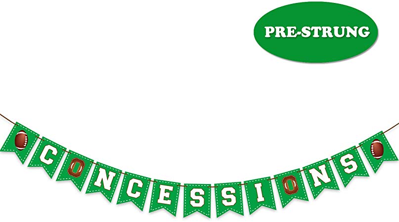 Football Themed Concessions Banner Football Themed Birthday Party Decoration Outdoor Concession Stand Banner Sports Game Day Photo Backdrop Pre- strung & Premium Quality