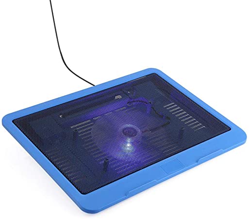 Laptop Cooling Pad Quiet LED Fans for Gaming Laptop USB 2.0 Ports Portable 2 Stoppers Laptop Stand (Blue)