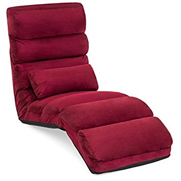 Best Choice Products Folding Floor Lounge Sofa Chair w/ Pillow (Burgundy)