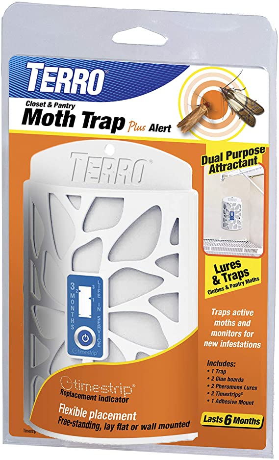 TERRO T2950 Closet & Pantry Moth Trap Plus Alert, White