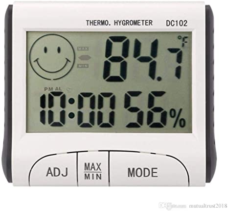 Excalibur - Digital Thermometer & Hygrometer Humidity for Room & Green House Temperature - Max/Min Range - Easy to Read LCD Screen