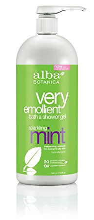 Alba Botanica Very Emollient, Sparkling Mint Bath and Shower Gel, 32 Fluid Ounce