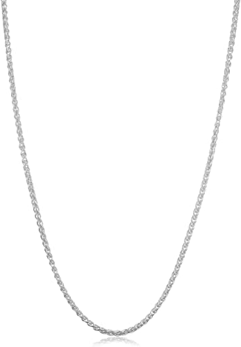 Kooljewelry Sterling Silver Round Wheat Chain Necklace (1.1 mm, 1.5 mm, 2 mm or 2.6 mm)