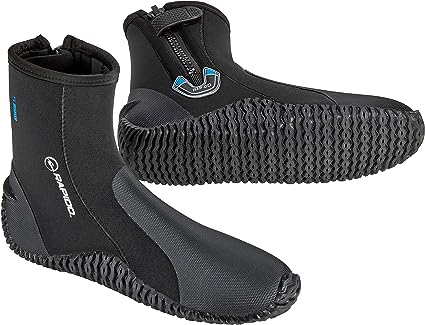 Phantom Aquatics Rapido Boutique Collection Premium Neoprene Men & Women Neoprene Wetsuit Boots, Puncture Resistant Water Shoes Dive Booties 3mm, 5mm, 7mm Boot