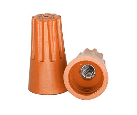 Orange Wire Connector Pack, Bag of 100 - UL Listed Twist-On P3 Type Easy Screw On Cap