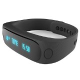 HopCentury Bluetooth Smart Waterproof Watch Bracelet IP67 for iPhone IOS and Android Cellphones with Pedometer Sleep Monitor Exercise Mode Anti-lost Find Phone Camera Functions Black