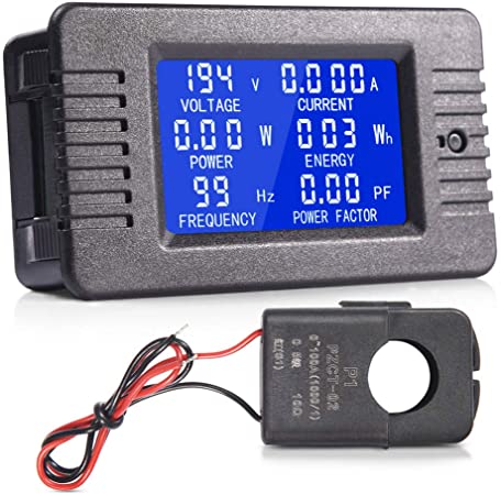 MICTUNING AC Digital Multimeter Ammeter Voltmeter with LCD Display 80-260V 100A Current Transformer for Home Appliances