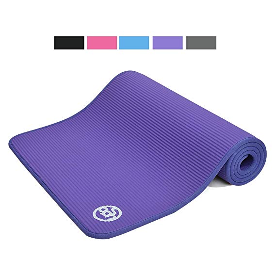 Ugo 10MM NBR Yoga Exercise MAT Floor Fitness Pilates 71"x 26" High Density Anti-Tear Odor-Free with Carry Strap