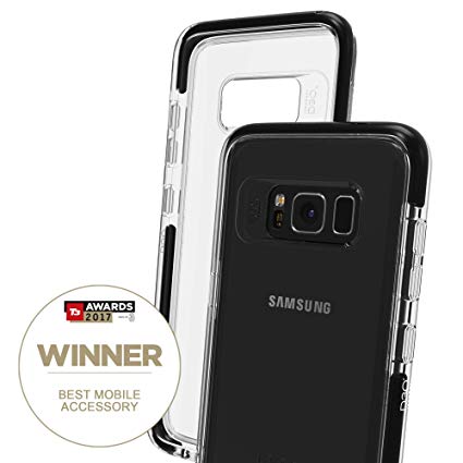 Gear4 Piccadilly Clear Case with Advanced Impact Protection [ Protected by D3O ], Slim, Tough Design for Samsung Galaxy S8 – Black