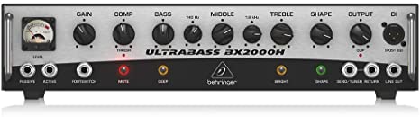 BEHRINGER BX2000H 2,000-Watt Class-D Bass Amplifier with Mosfet Preamp Compressor and Dynamizer Technology Black