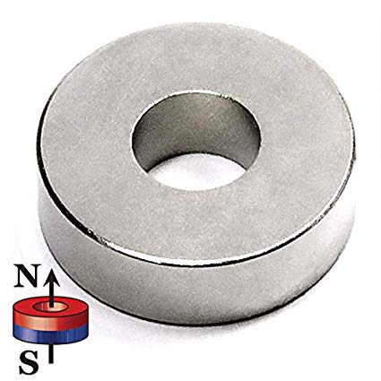 CMS Magnetics Super Strong Neodymium Magnet Ring OD1.26" x ID 1/2" x 3/8" - Rare Earth Magnet Ring for Classroom, Science Project and DIY Applications - One Pack