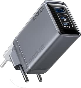 Anker Prime Ladegerät, 100W USB-C Ladegerät, 3 Port GaN faltbares und kompaktes Anker Wandladegerät, für MacBook, iPad, iPhone Modelle iPhone 16, Galaxy S24/S23 und mehr