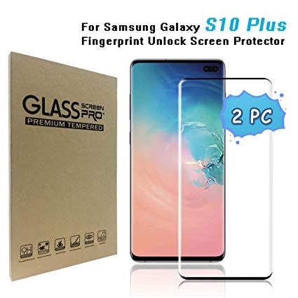 Galaxy S10 Plus / S10  (6.4in) Screen Protector, [9H Hardness][Anti-Fingerprint][Ultra-Clear][Bubble Free] Tempered Glass Screen Protector Compatible with Samsung Galaxy S10 Plus/ S10