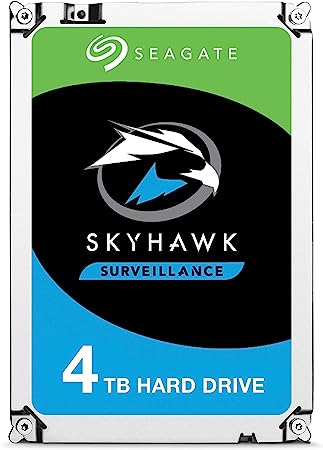 Seagate Monitoring Skyhawk Hard Drive 7200 HDD 4TB 7200 RPM Serial ATA SATA 6Gb/s 64mb Cache/8.9 cm/3.5 24 x 7 Operating time Blk