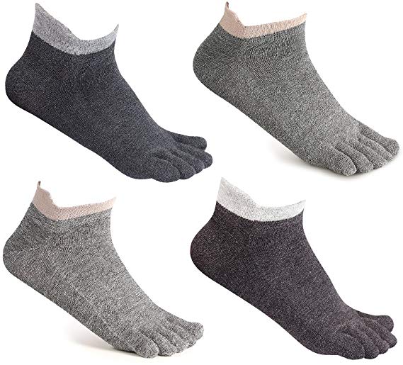 Toe Socks No Show Cotton Low Cut Five Finger Socks Athletic for Women by Meaiguo