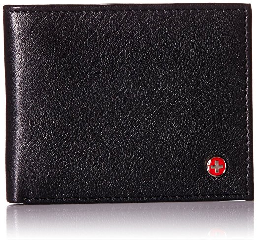 Alpine Swiss Men's Genuine Leather Thin Slimfold Wallet