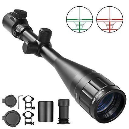 Feyachi Tactical 8-32x50 AOEG Rifle Scope Hunting Dual Red & Green Illuminated Optics Weaver/Picatinny Scope