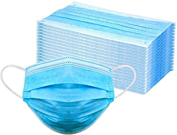 50 Pack Disposable 3-Layer Masks, Anti Dust Breathable Disposable Earloop Mouth Face Mask, Comfortable Medical Sanitary Surgical Mask Blue
