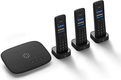 Ooma Telo VoIP Free Internet Home Phone Service with 3 HD3 Handsets. Affordable landline Replacement. Unlimited Nationwide Calling. Answering Machine. Option to Block robocalls.