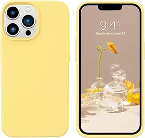 BENTOBEN for iPhone 13 Pro Case, Soft Silicone Gel Rubber Bumper Microfiber Lining Hard Back Shockproof Protective Phone Cover for iPhone 13 Pro 6.1", Yellow