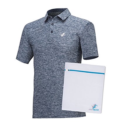 Jolt Gear, Men’s Dry Fit Golf Polo Shirt, Athletic Short-Sleeve Polo Golf Shirts (Laundry Bag Included)