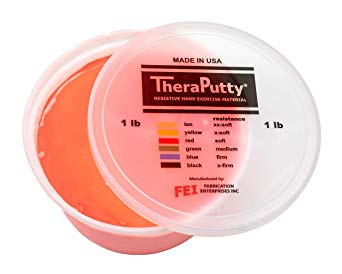 CanDo TheraPutty Standard Exercise Putty, Red: Soft, 1 lb