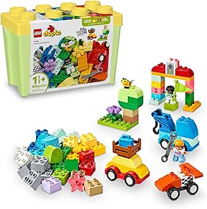 LEGO DUPLO Classic Cars and Trucks Brick Box Playset, Educational STEM Toy, Preschool Toy Building Set for Toddlers Aged 18 Months Plus, Learning Toy to Develop Fine Motor Skills, 10439