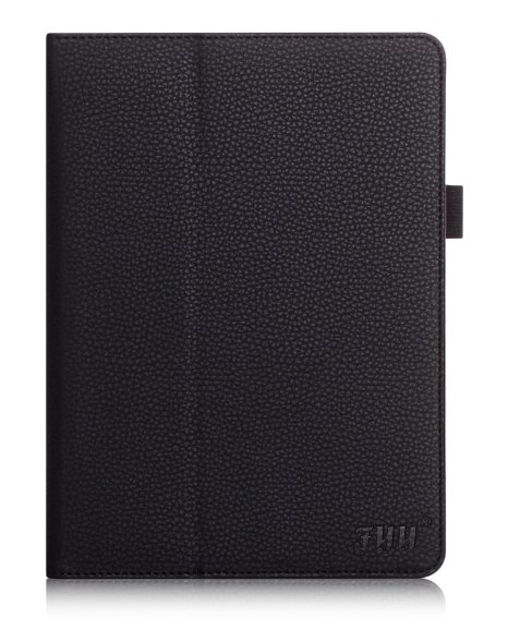 Galaxy Tab S2 9.7 inch Case, FYY[Super Functional Series] Premium Leather Case Stand Cover with Card Slots, Note Holder and Elastic Strap for Galaxy Tab S2 9.7 inch Black (With Auto Wake/Sleep)