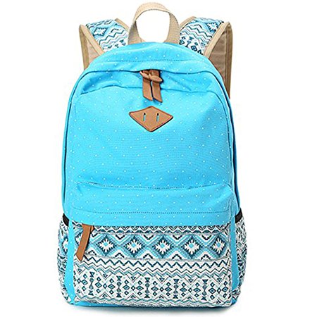 Minch Polka Dot School Backpack- peofessional Canvas 14" Laptop napsack college Backpack