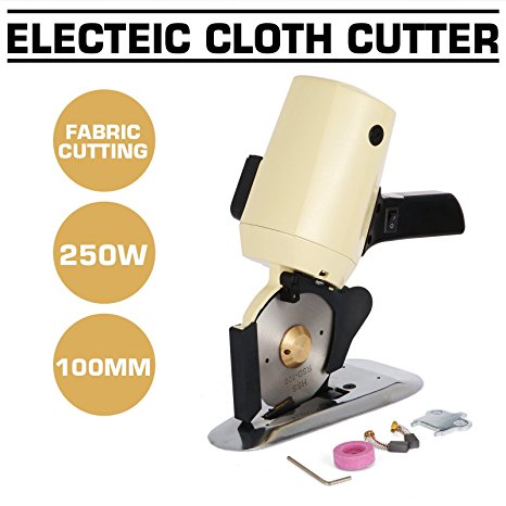 VEVOR Electric Cloth Cutting Machine with 4 Inch Octagonal Blade 250W Electric Fabric Cloth Leather Wool Cutter Multi-Layer Power Electric Scissors Electric Rotary Cutter (4" Blade)