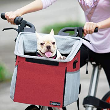 Pet Carrier Bicycle Basket Bag Pet Carrier/Booster Backpack for Dogs and Cats with Big Side Pockets,Comfy & Padded Shoulder Strap,Travel with Your Pet Safety