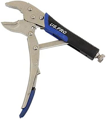 US PRO Tools 10 Inch Curved Jaw Locking Pliers with Soft Grip Handles 1848