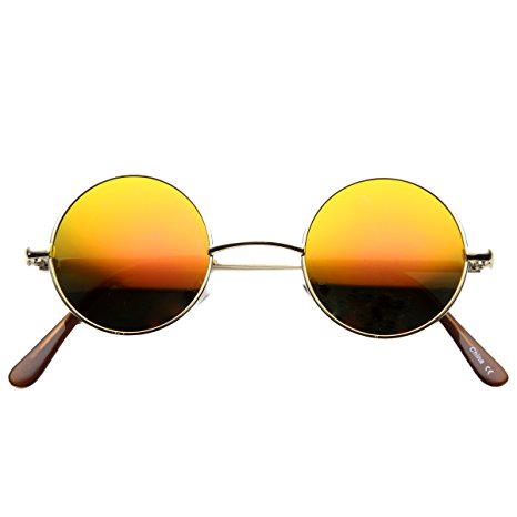 zeroUV - Lennon Style Small Round Color Mirrored Lens Circle Sunglasses