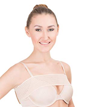 Post Surgical Breast Implant Stabilizer and Compression Band, Breast Support Band, Chest Belt, Adjustable Extra Sport Bra Strap, One Size Fits All