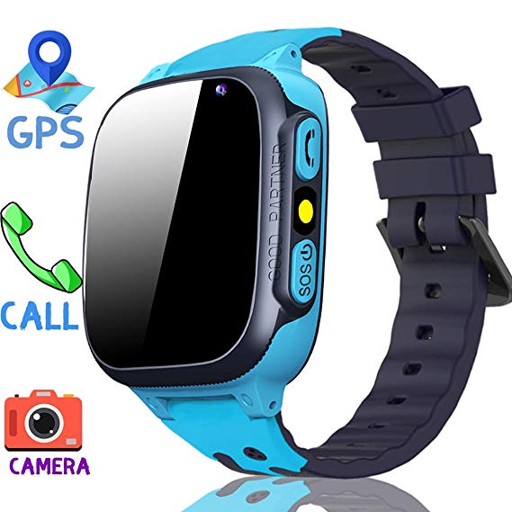 MiKin Children Smart Watches for Girls Boys Age 3-12 Kids Smartwatch Phone with GPS Tracker 2 Way Call SOS Remote Camera Touch Screen Alarm Clock Flashlight Voice Chat Gizmo Wrist Watch Android iOS