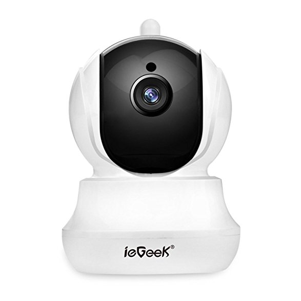 ieGeek Megapixel CCTV Home Wireless Security IP Camera with Pan/Tilt/Zoom, Two-way Audio, HD Night Vision, Motion Detection, Real-time Email Alarm & Phone Notification for Baby/Elder/Pet/Nanny Monitor