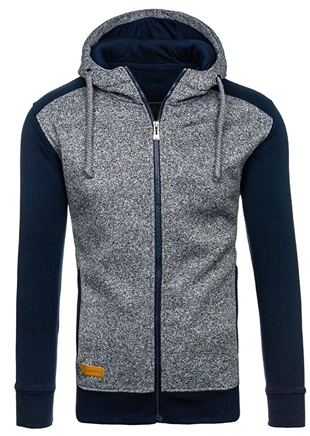 Mrignt Mens Full Zip hooded Fleece Long Sleeve Kangaroo pockets Sports Sweatshirt.