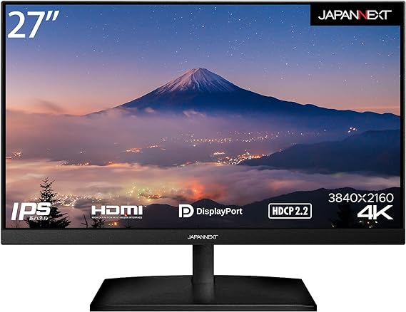 JapanNext JN-V27UHD-IPS-D 27インチ 液晶モニター ディスプレイ 4K 3840x2160 IPS DP HDMI