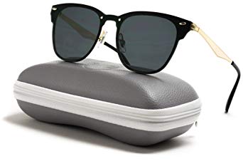 WearMe Pro - Full Mirror Lens Reflective Rimless Clubmaster Sunglasses