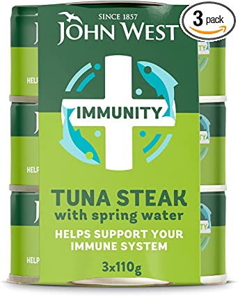 John West Immunity Tuna Steak with Spring Water 3X110G,, 3 x 0.33 g