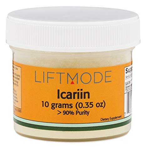 LiftMode Icariin 90% Pure Bulk Powder - 10 Grams (200 Servings at 50 mg) | #1 Highest Purity | Natural Libido Booster for Women & Men, Horny Goat Weed Extract Supplement Epimedium Sagittatum