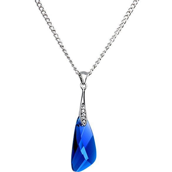 Body Candy Crafted Steel Blue Crystal Inspire Pendant Necklace Created with Swarovski Crystals 18"