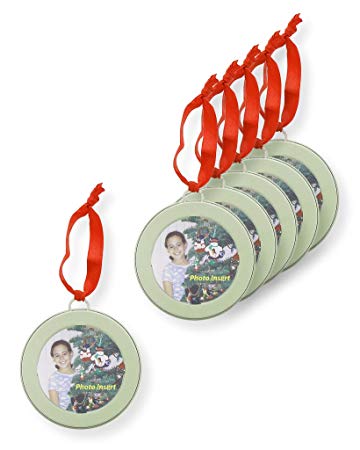 Juvale 6 Pack Christmas Holiday Ornament - Tree Picture Frame Ornaments Green Decorations
