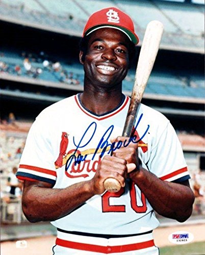 Lou Brock Autographed Photo - 8x10 #I32923 - PSA/DNA Certified - Autographed MLB Photos