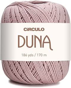 Círculo Duna Yarn - 186 yds, 3.52 oz – Light Worsted DK yarn - 100% Mercerized Brazilian Virgin Cotton, Perfect for Knitting and Crocheting (Pack of 1 ball) (6001)