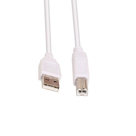 Printer Cord USB Cable 2.0 A to B Cable 25 FT（ white）