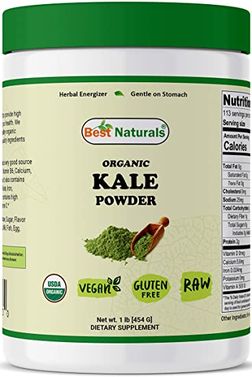 Best Naturals Certified Organic Kale Powder 1 Pound (454 Grams)